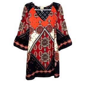 Fig And Flowers Dress S Festival Boho Lace Kimono Sleeve feminine Retro